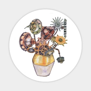 Steampunk vintage style Van Gogh Sunflowers Magnet